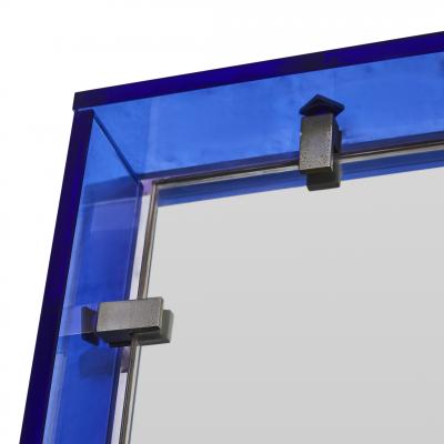 Max Ingrand Mirror with cobalt blue surround by Max Ingrand for Fontana Arte 