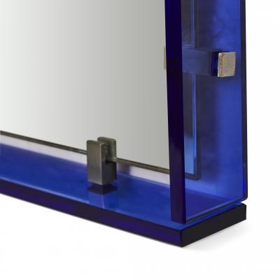 Max Ingrand Mirror with cobalt blue surround by Max Ingrand for Fontana Arte 