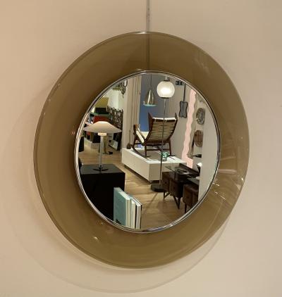 Max Ingrand Mod 1669 Circular Glass Mirror by Max Ingrand for Fontana Arte Italy 1960