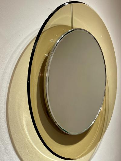 Max Ingrand Mod 1669 Circular Glass Mirror by Max Ingrand for Fontana Arte Italy 1960