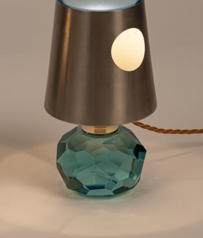 Max Ingrand Mod 2228 Faceted Glass Table Lamps by Max Ingrand for Fontana Arte Italy