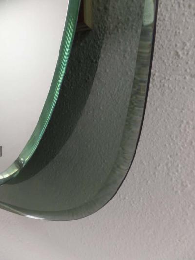 Max Ingrand Pair Italian Mid Century Shield Form Mirror w Murano Glass Frames Max Ingrand