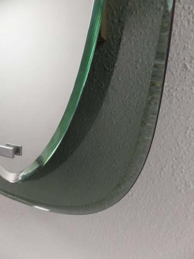 Max Ingrand Pair Italian Mid Century Shield Form Mirror w Murano Glass Frames Max Ingrand