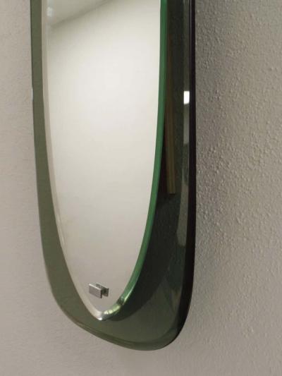 Max Ingrand Pair Italian Mid Century Shield Form Mirror w Murano Glass Frames Max Ingrand