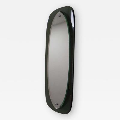 Max Ingrand Pair Italian Mid Century Shield Form Mirror w Murano Glass Frames Max Ingrand