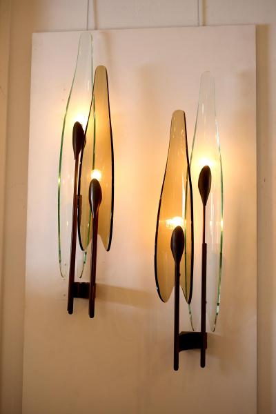 Max Ingrand Pair Max Ingrand for Fontana Arte Dahlia wall lights model no 1461