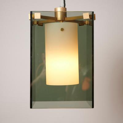 Max Ingrand Pair Max Ingrand for Fontana Arte Model 2211 pendants Italy c1960