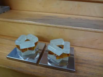 Max Ingrand Pair of Geometric Poliarte Style Midcentury Murano Glass Sconces