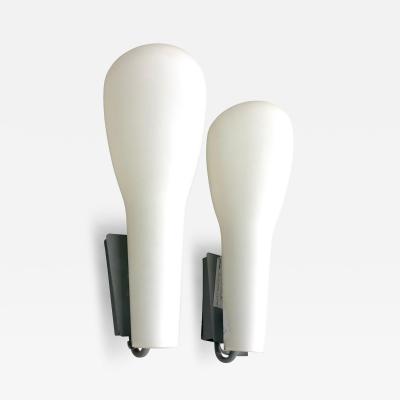 Max Ingrand Pair of Italian Mid Century Glass Wall Sconces Max Ingrand Fontana Arte 1960
