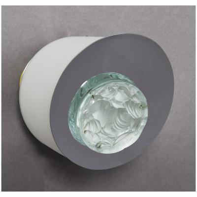 Max Ingrand Pair of Max Ingrand Chiseled Glass Sconces or Ceiling Lights Italy 1950s