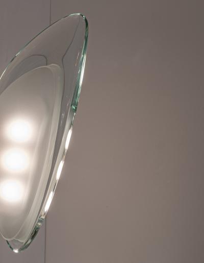 Max Ingrand Pair of Mod 1552 Glass Appliques by Max Ingrand for Fontana Arte Italy c 1956