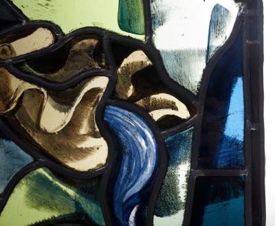 Max Ingrand RARE SET OF 17 STAINED GLASS WORKS OF ART BY MAX INGRAND