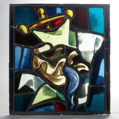 Max Ingrand RARE SET OF 17 STAINED GLASS WORKS OF ART BY MAX INGRAND