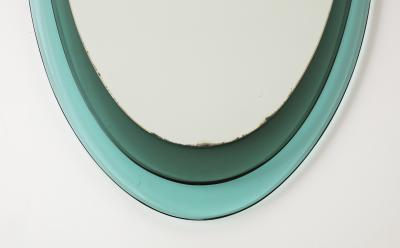 Max Ingrand Rare Oval Crystal Mirror Model 2046 by Max Ingrand