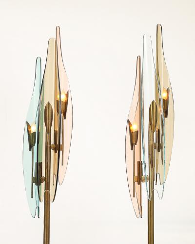 Max Ingrand Rare Pair of Dahlia Floor Lamps by Max Ingrand for Fontana Arte