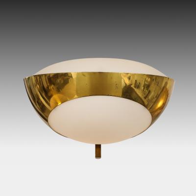 Max Ingrand Rare Pair of Large Brass and Satin Glass Sconces Model 1963 by Max Ingrand