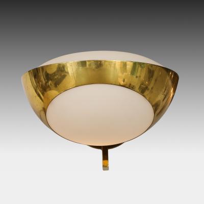 Max Ingrand Rare Pair of Large Brass and Satin Glass Sconces Model 1963 by Max Ingrand