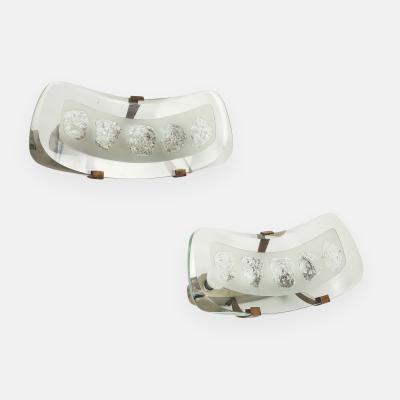 Max Ingrand Rare Pair of Large Wall Lights Model 1598