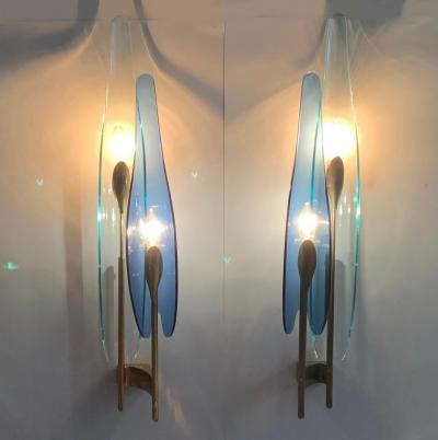 Max Ingrand Rare Pair of Max Ingrand Sconces for Fontana Arte Model 1461 Dahlia