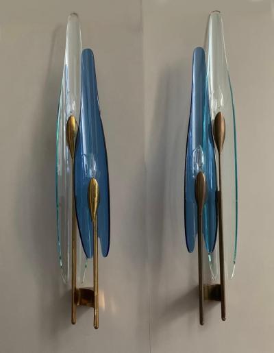 Max Ingrand Rare Pair of Max Ingrand Sconces for Fontana Arte Model 1461 Dahlia