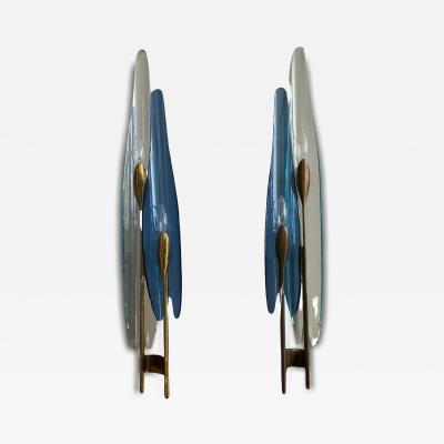 Max Ingrand Rare Pair of Max Ingrand Sconces for Fontana Arte Model 1461 Dahlia