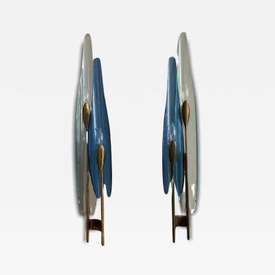 Max Ingrand Rare Pair of Max Ingrand Sconces for Fontana Arte Model 1461 Dahlia