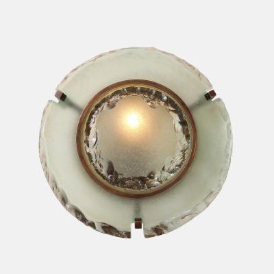 Max Ingrand Rare Pair of Round Glass Sconces Model 10 004 by Max Ingrand