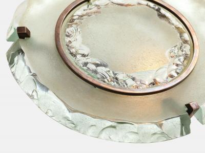 Max Ingrand Rare Pair of Round Glass Sconces Model 10 004 by Max Ingrand