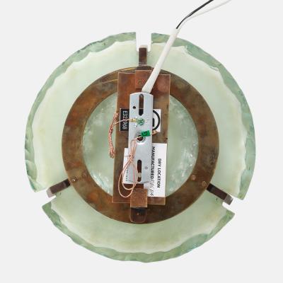 Max Ingrand Rare Pair of Round Glass Sconces Model 10 004 by Max Ingrand