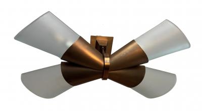 Max Ingrand Rare Pair of X Form Flush Mount by Max Ingrand for Fontana Arte