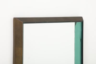 Max Ingrand Rare Rectangular Brass and Colored Glass Mirror Model 2172A