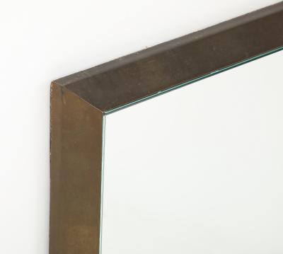 Max Ingrand Rare Rectangular Brass and Colored Glass Mirror Model 2172A