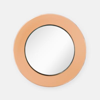 Max Ingrand Rare Round Rose Glass Mirror Model 1669 Wall Console by Max Ingrand
