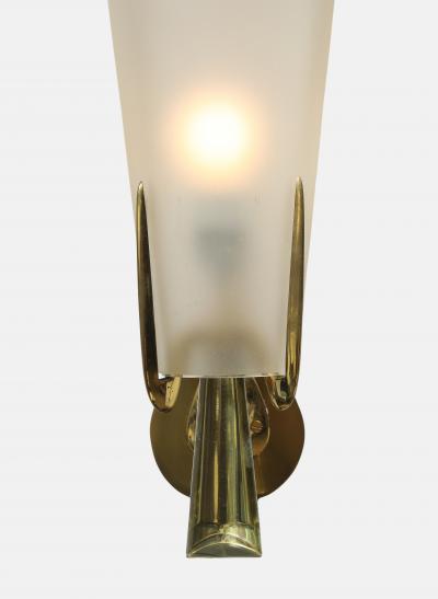 Max Ingrand Rare Single Sconce in Satin Glass and Brass by Max Ingrand