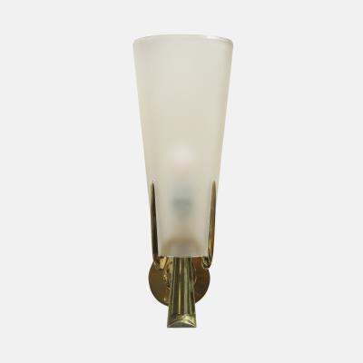 Max Ingrand Rare Single Sconce in Satin Glass and Brass by Max Ingrand