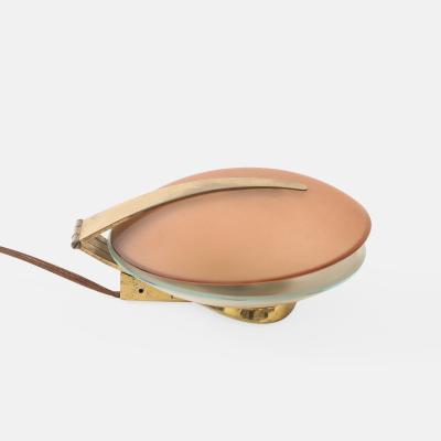 Max Ingrand Rare Table Lamp or Sconce in Rose Satin Glass and Brass by Max Ingrand