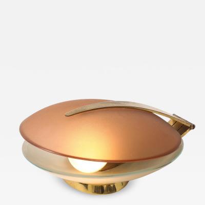 Max Ingrand Rare Table Lamp or Sconce in Rose Satin Glass and Brass by Max Ingrand