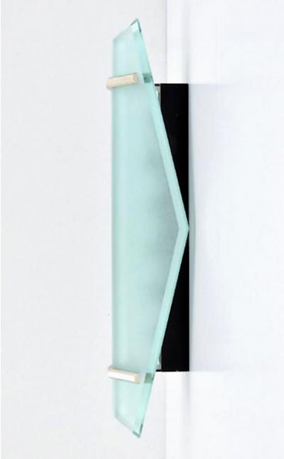 Max Ingrand Set of Four Glass Chrome Fontana Arte Wall Sconces Max Ingrand 1950s