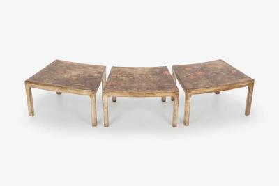 Max Kuehne Handcrafted and Painted Max Kuehne Coffee Tables Set of Three