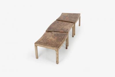 Max Kuehne Handcrafted and Painted Max Kuehne Coffee Tables Set of Three