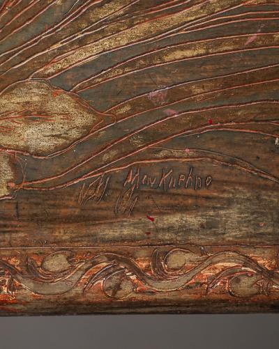 Max Kuehne Incised Silvered Low Table c 1930s