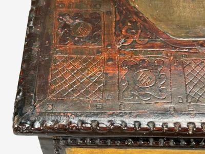 Max Kuehne Max Kuehne Silver Leaf Painted Wood Rare Commode USA 1950s