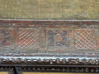 Max Kuehne Max Kuehne Silver Leaf Painted Wood Rare Commode USA 1950s