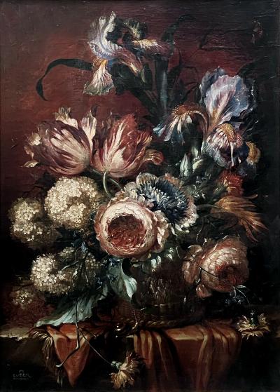Max Luber Max Luber Munich 1879 1950 Floral Still Life Oil on Canvas