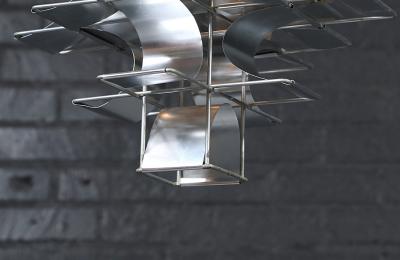 Max Sauze Vintage French Modern Cassiope Chandelier by Max Sauze