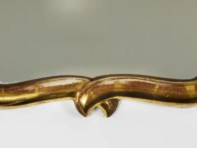 Max Welz Max Welz Vienna Art Nouveau Handcarved Giltwood Wall Mirror Austria 1930s