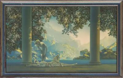 Maxfield Parrish Maxfield Parrish Iconic Art Deco Original 1923 Print Daybreak 