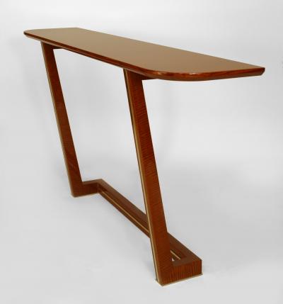 Maxime Old 2 French 1940s Style Modern Mahogany Veneered Console Tables