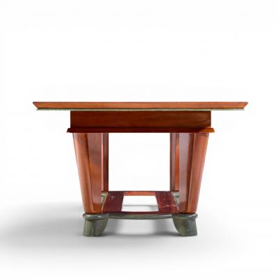 Maxime Old Maxime Old Art Deco French Cherrywood and Copper Dining Table