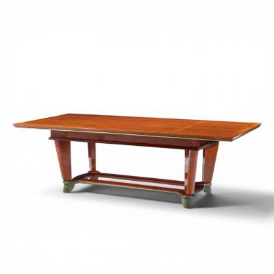 Maxime Old Maxime Old Art Deco French Cherrywood and Copper Dining Table